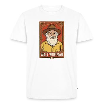 Walt Whitman Retro - Men's Premium Organic T-Shirt - white - Front - Nico (187cm)