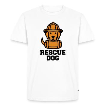 Icône du chien de sauvetage Rettungshund - T-shirt Premium bio Homme - blanc - Devant - Nico (187cm)