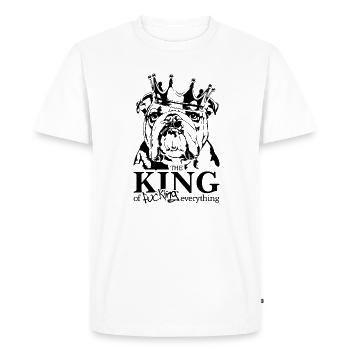 BOULEDOGUE ANGLAIS Roi de tout Chiens Wilsigns - T-shirt Premium bio Homme - blanc - Devant - Nico (187cm)