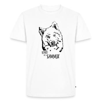 Loved by a Sammie Dogs Samoyed Dog Saying - Men's Premium Organic T-Shirt - white - Front - Nico (187cm)