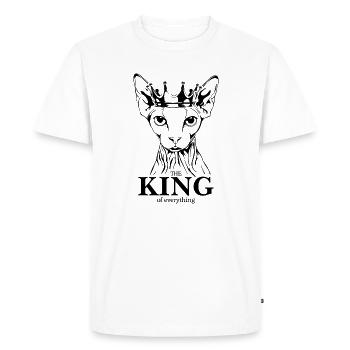 Sphynx Roi de tout Chat Disant Chats Chat Chat - T-shirt Premium bio Homme - blanc - Devant - Nico (187cm)