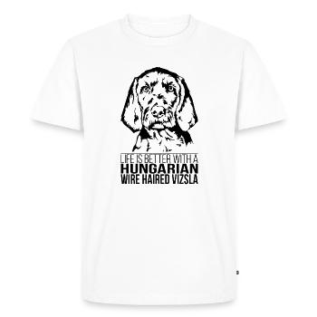 Hongrois Vizsla à poil dur La vie est meilleure Chiens - T-shirt Premium bio Homme - blanc - Devant - Nico (187cm)