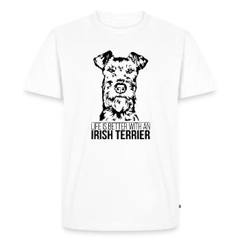 La vie des terriers irlandais est meilleure Chiens Chiens Wilsigns - T-shirt Premium bio Homme - blanc - Devant - Nico (187cm)