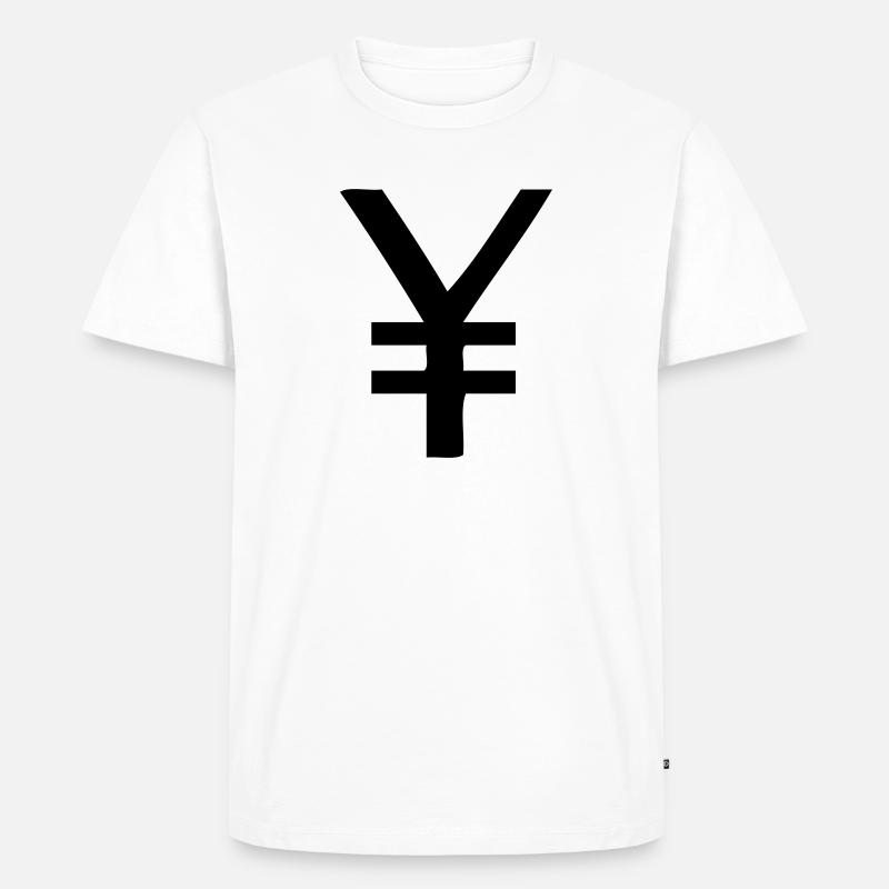 yen-zeichen - Männer Premium Bio T-Shirt - Weiß