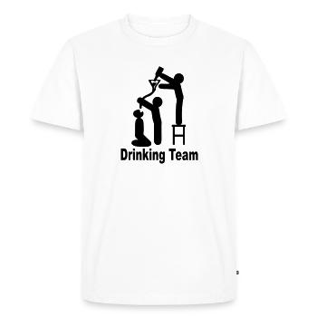 drinking team - Men's Premium Organic T-Shirt - white - Front - Nico (187cm)