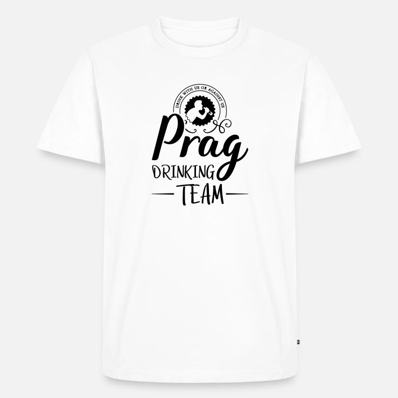 prag drinking team design - Männer Premium Bio T-Shirt - Weiß