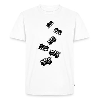 Voiture de pompiers - T-shirt Premium bio Homme - blanc - Devant - Nico (187cm)