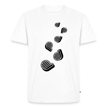 Steak de viande - T-shirt Premium bio Homme - blanc - Devant - Nico (187cm)