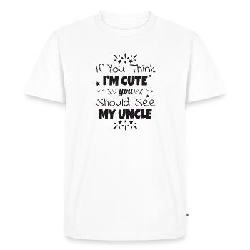 Bébé oncle doux cadeau de naissance parrain - T-shirt Premium bio Homme - blanc - Devant - Nico (187cm)