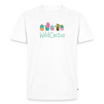 WildCactus: Cactus colorés kawaii - T-shirt Premium bio Homme - blanc - Devant - Nico (187cm)