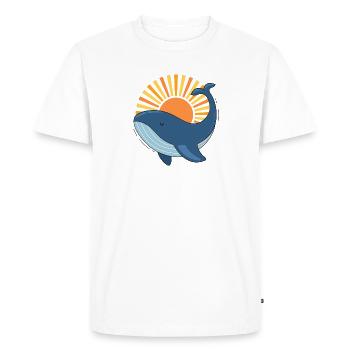 Baleine et soleil - T-shirt Premium bio Homme - blanc - Devant - Nico (187cm)