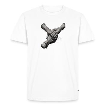 Se tenir la main - T-shirt Premium bio Homme - blanc - Devant - Nico (187cm)