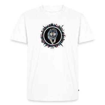 The Wolf - Men's Premium Organic T-Shirt - white - Front - Nico (187cm)
