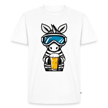 Bière Zebra Ski - T-shirt Premium bio Homme - blanc - Devant - Nico (187cm)