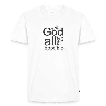 Dessein chrétien avec Dieu toutes choses possibles - T-shirt Premium bio Homme - blanc - Devant - Nico (187cm)
