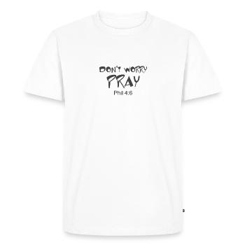 Le design chrétien ne vous inquiétez pas Priez Philippiens 4 - T-shirt Premium bio Homme - blanc - Devant - Nico (187cm)