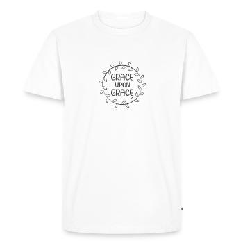 Conception chrétienne Grâce sur Grâce - T-shirt Premium bio Homme - blanc - Devant - Nico (187cm)