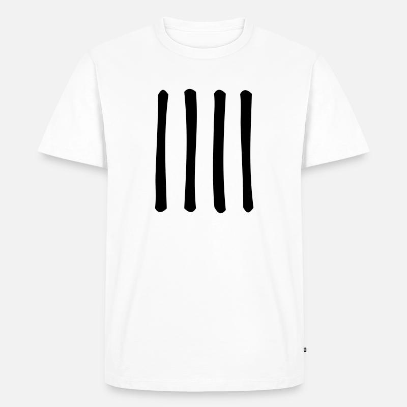 Vier - Männer Premium Bio T-Shirt - Weiß