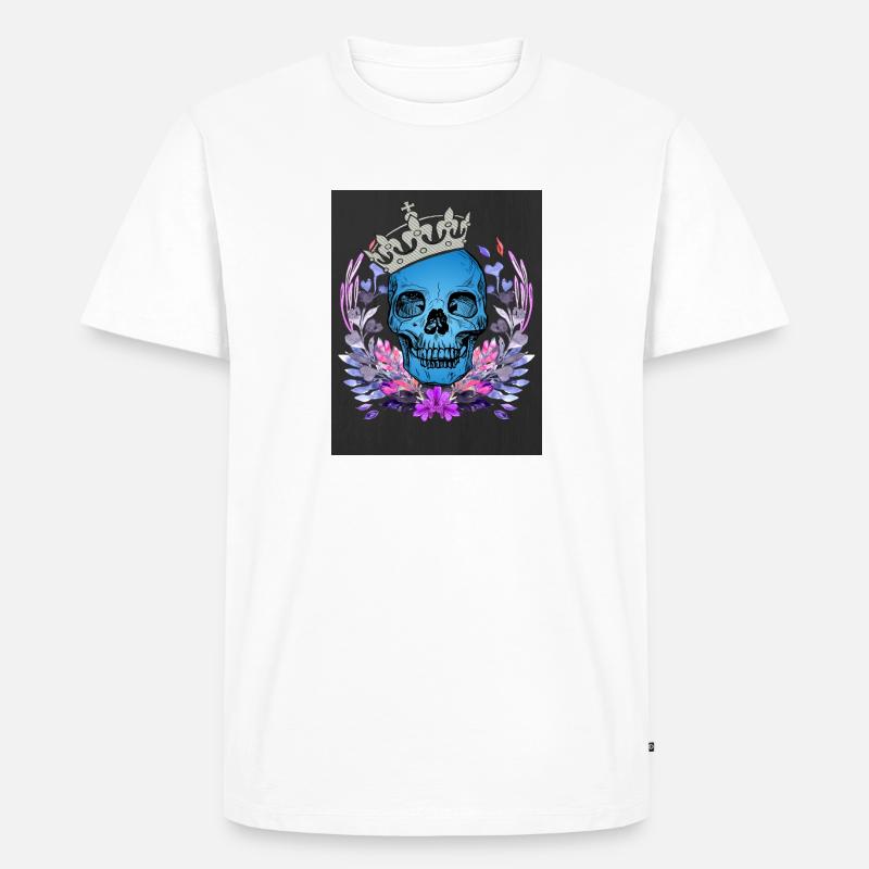 Schädel - Männer Premium Bio T-Shirt - Weiß