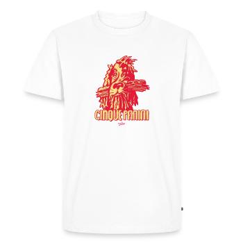 BOLEO-23 COCKER-POLDI rouge jaune - T-shirt Premium bio Homme - blanc - Devant - Nico (187cm)