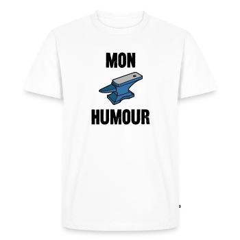 mon humour - T-shirt Premium bio Homme - blanc - Devant - Nico (187cm)