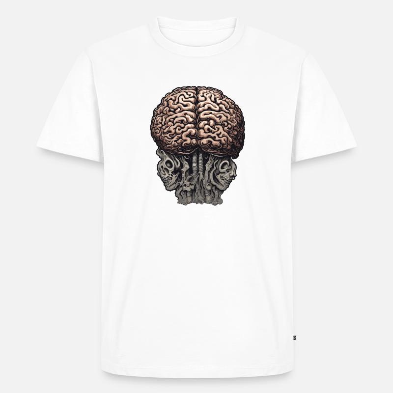 Brain / Knowledge / Intelligence / Clever / Thinking - Men's Premium Organic T-Shirt - white