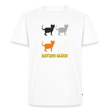 Bonheur des chats - T-shirt Premium bio Homme - blanc - Devant - Nico (187cm)