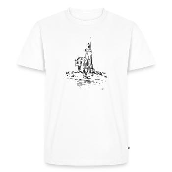 Sketch phare sur la côte de la plage - T-shirt Premium bio Homme - blanc - Devant - Nico (187cm)