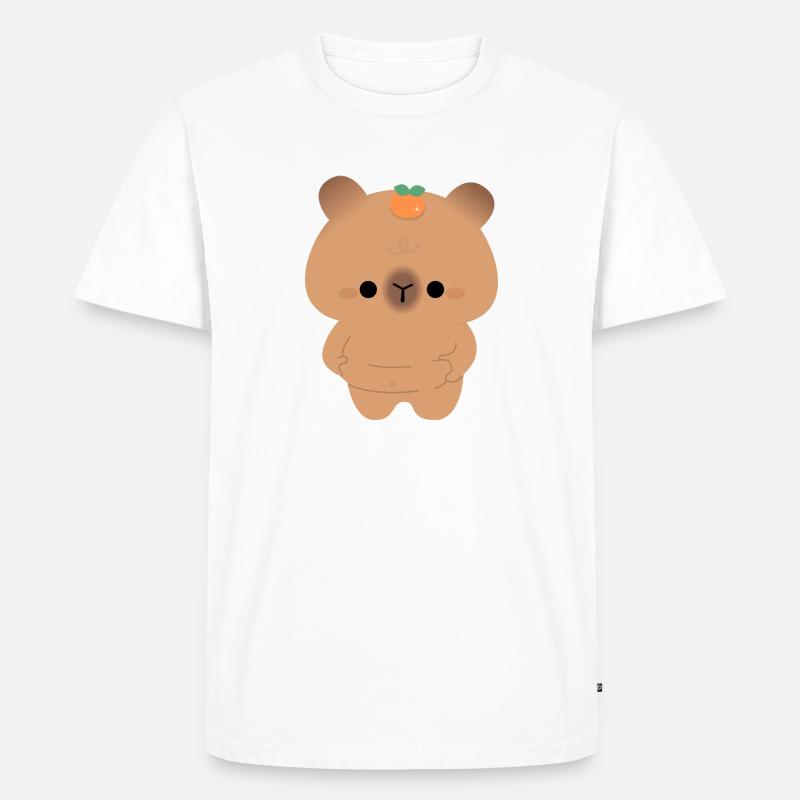 Chonky Capybara - Männer Premium Bio T-Shirt - Weiß