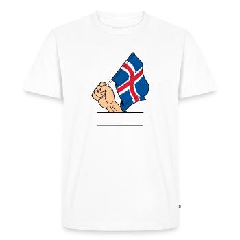 Flag islande poing espace de texte - T-shirt Premium bio Homme - blanc - Devant - Nico (187cm)