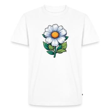 Small White Flower - Men's Premium Organic T-Shirt - white - Front - Nico (187cm)