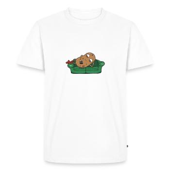 Couch potato lazy TV - Men's Premium Organic T-Shirt - white - Front - Nico (187cm)