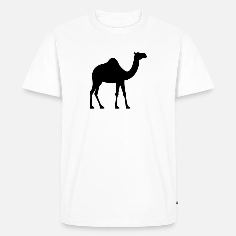 Kamel - Männer Premium Bio T-Shirt - Weiß