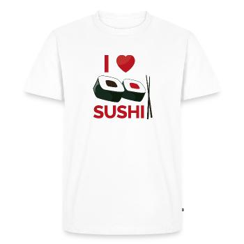 J'adore les sushi - T-shirt Premium bio Homme - blanc - Devant - Nico (187cm)