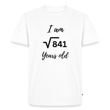 29 ans – Design de déclaration pour l’anniversaire - T-shirt Premium bio Homme - blanc - Devant - Nico (187cm)