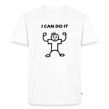 I CAN DO IT - man - Men's Premium Organic T-Shirt - white - Front - Nico (187cm)
