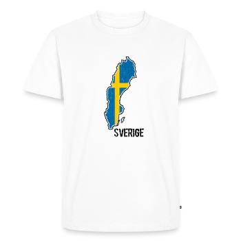 Souvenir du contour du drapeau de la Suède - T-shirt Premium bio Homme - blanc - Devant - Nico (187cm)