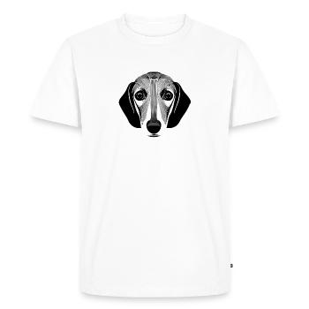 Portrait de teckel - T-shirt Premium bio Homme - blanc - Devant - Nico (187cm)
