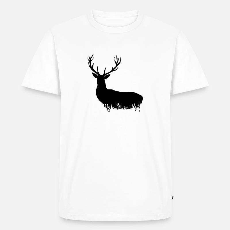 Deer - Hirsch - Männer Premium Bio T-Shirt - Weiß
