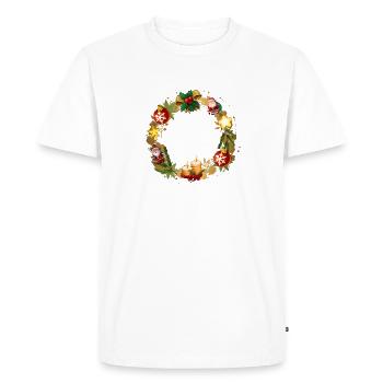 Saison de l’Avent, Couronne, Couronne de l’Avent, Noël - T-shirt Premium bio Homme - blanc - Devant - Nico (187cm)