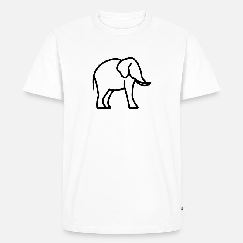 Elefant - Männer Premium Bio T-Shirt - Weiß