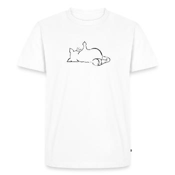 Chat non, non, majeur, non, pas de texte - T-shirt Premium bio Homme - blanc - Devant - Nico (187cm)