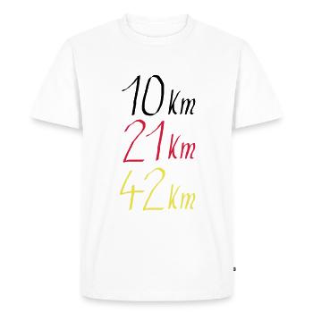 Running distance 10km 21km 42km Germany - Men's Premium Organic T-Shirt - white - Front - Nico (187cm)