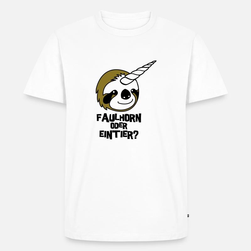 Faulhorn oder Eintier - Männer Premium Bio T-Shirt - Weiß