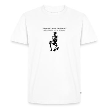 Squelette agenouillé - Tarot Mort avec citation - T-shirt Premium bio Homme - blanc - Devant - Nico (187cm)