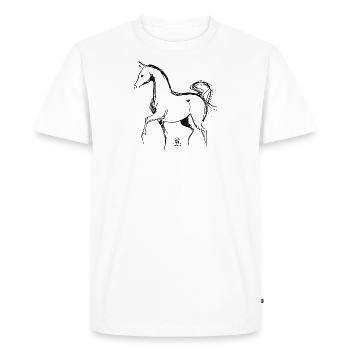 Sketchy Horse I - Men's Premium Organic T-Shirt - white - Front - Nico (187cm)