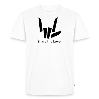 partager le signe de la main amour cool forme drôle - T-shirt Premium bio Homme - blanc - Devant - Nico (187cm)