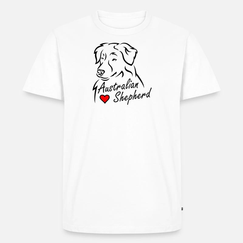 Australian Shepherd❤ - Männer Premium Bio T-Shirt - Weiß