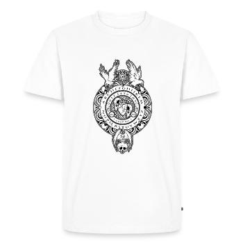 Spirit board & Planchette Halloween Crow - Men's Premium Organic T-Shirt - white - Front - Nico (187cm)
