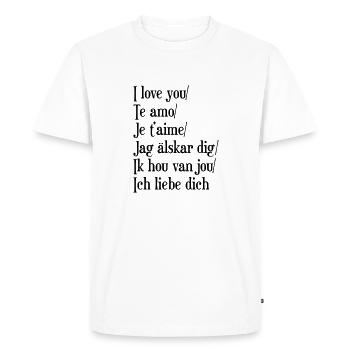 I Love you - Men's Premium Organic T-Shirt - white - Front - Nico (187cm)